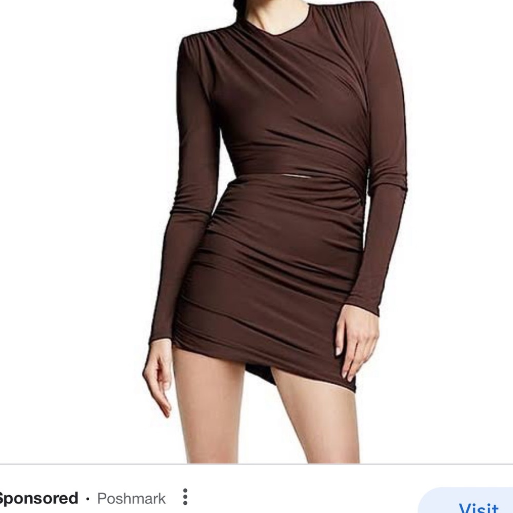 BRAND NEW ZARA NWT WOMAN DRAPED MINI DRESS Brown / Taupe | 8375/408